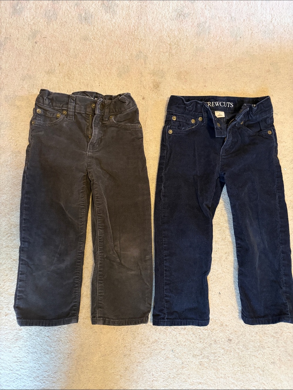 Crewcuts Corduroy bundle - Gray and Dark Blue